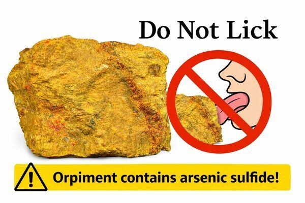 Orpiment contains arsenic and is toxic; careful handling and proper storage are essential.